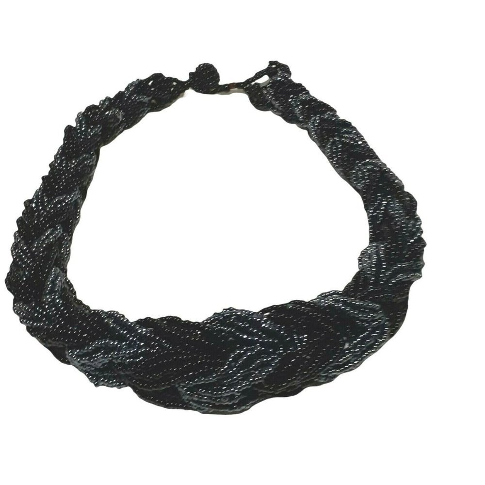 Chunky Necklace Thick Multiple Strand Twisted See… - image 1